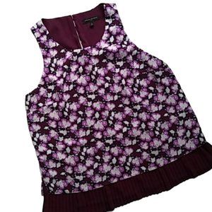 Banana Republic Pleated Floral Tank with Overlay